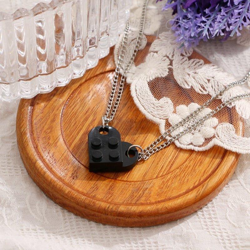 Collier pendentif coeur séparable légo - MonPendentif