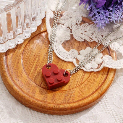 Collier pendentif coeur séparable légo - MonPendentif