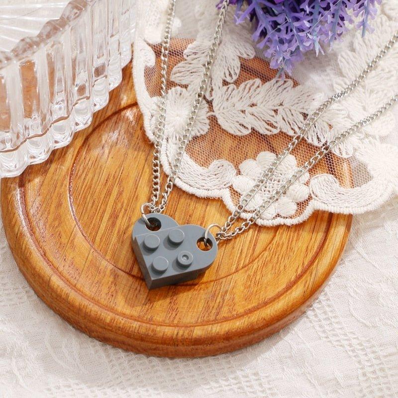 Collier pendentif coeur séparable légo - MonPendentif
