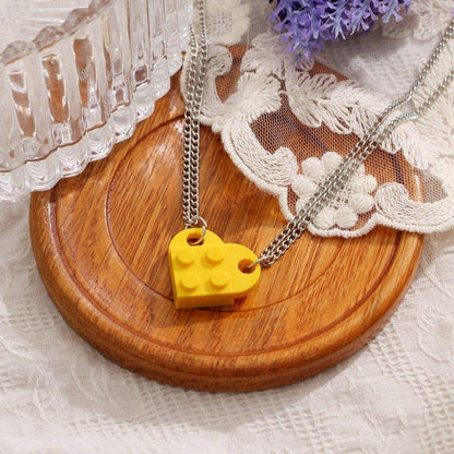 Collier pendentif coeur séparable légo - MonPendentif