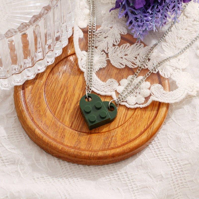 Collier pendentif coeur séparable légo - MonPendentif