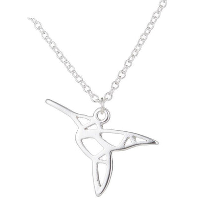 Collier pendentif colibri géométrique plaqué or / argent - MonPendentif