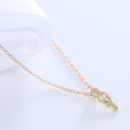Collier pendentif colibri plat fin plaqué or / argent
