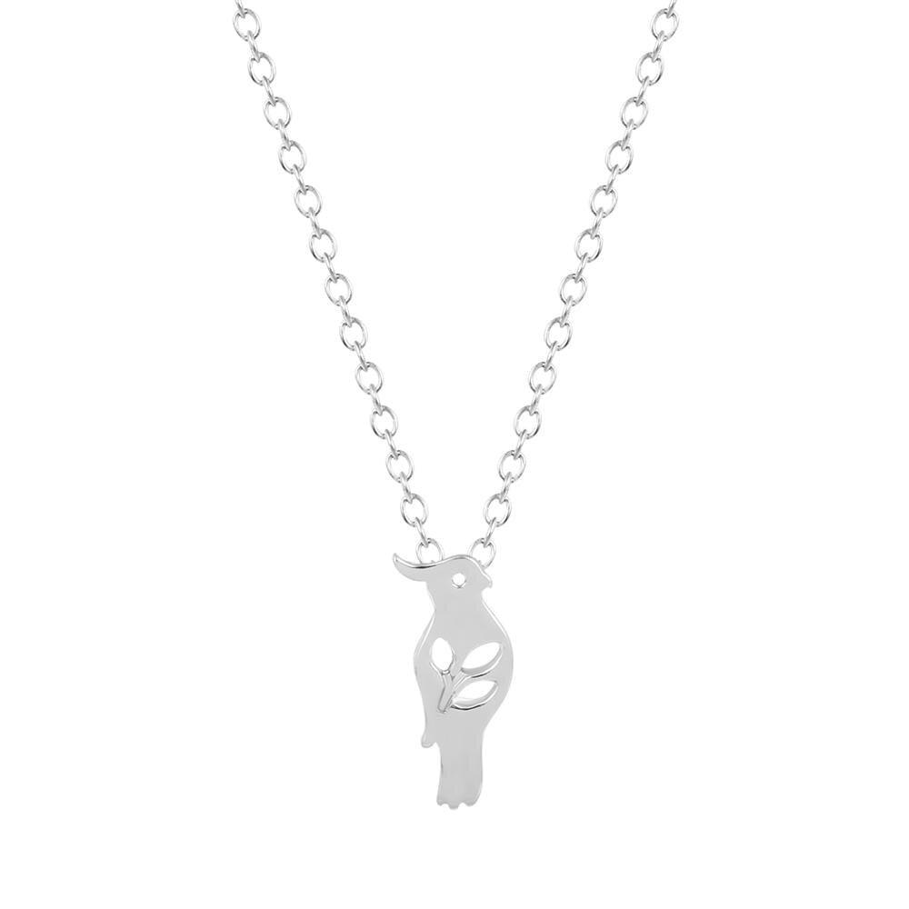 Collier pendentif colibri plat fin plaqué or / argent - MonPendentif