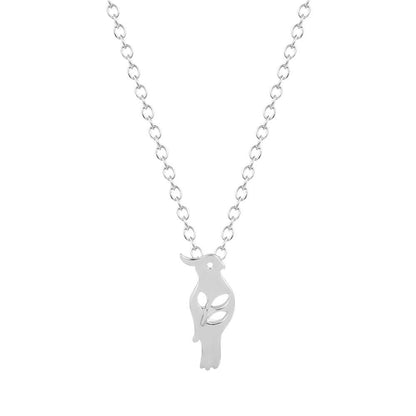 Collier pendentif colibri plat fin plaqué or / argent - MonPendentif