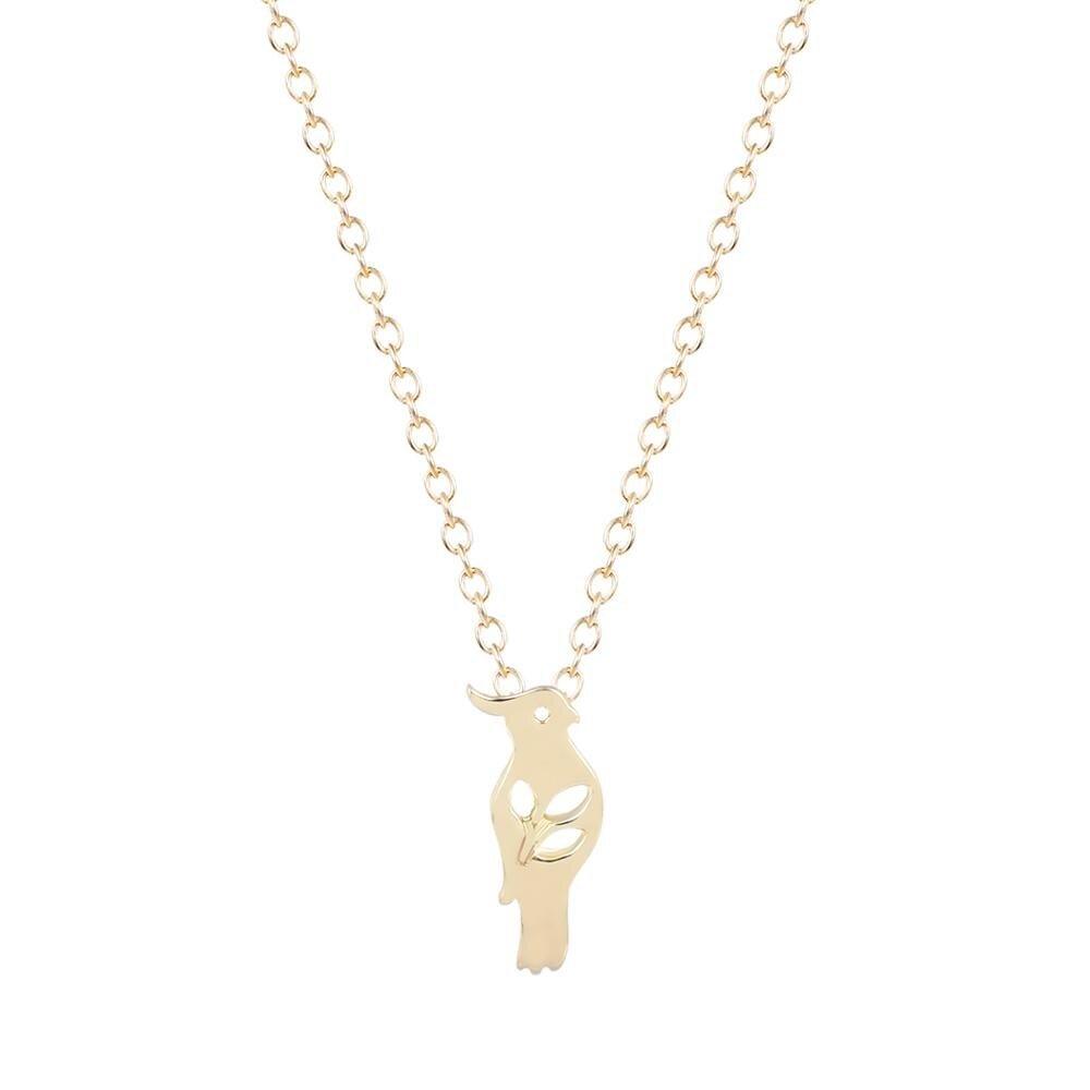 Collier pendentif colibri plat fin plaqué or / argent - MonPendentif