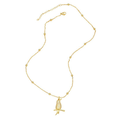 Collier pendentif colibri strassé en cuivre