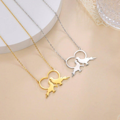 Collier pendentif colombe amoureux plaqué or / argent