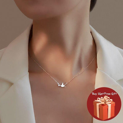 Collier pendentif colombe cristal plaqué argent