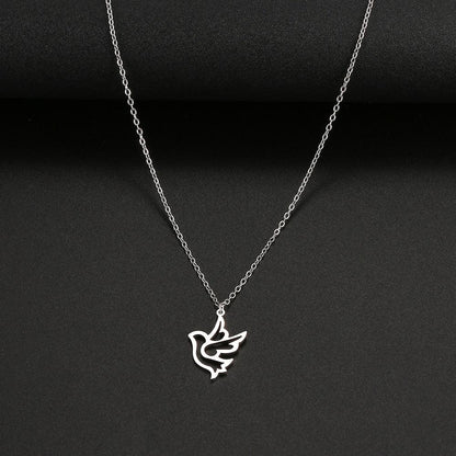 Collier pendentif colombe de la paix moderne plaqué or / argent - MonPendentif