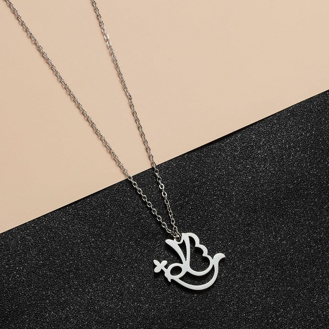 Collier pendentif colombe minimaliste plaqué or / or rose / argent - MonPendentif