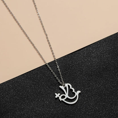 Collier pendentif colombe minimaliste plaqué or / or rose / argent - MonPendentif