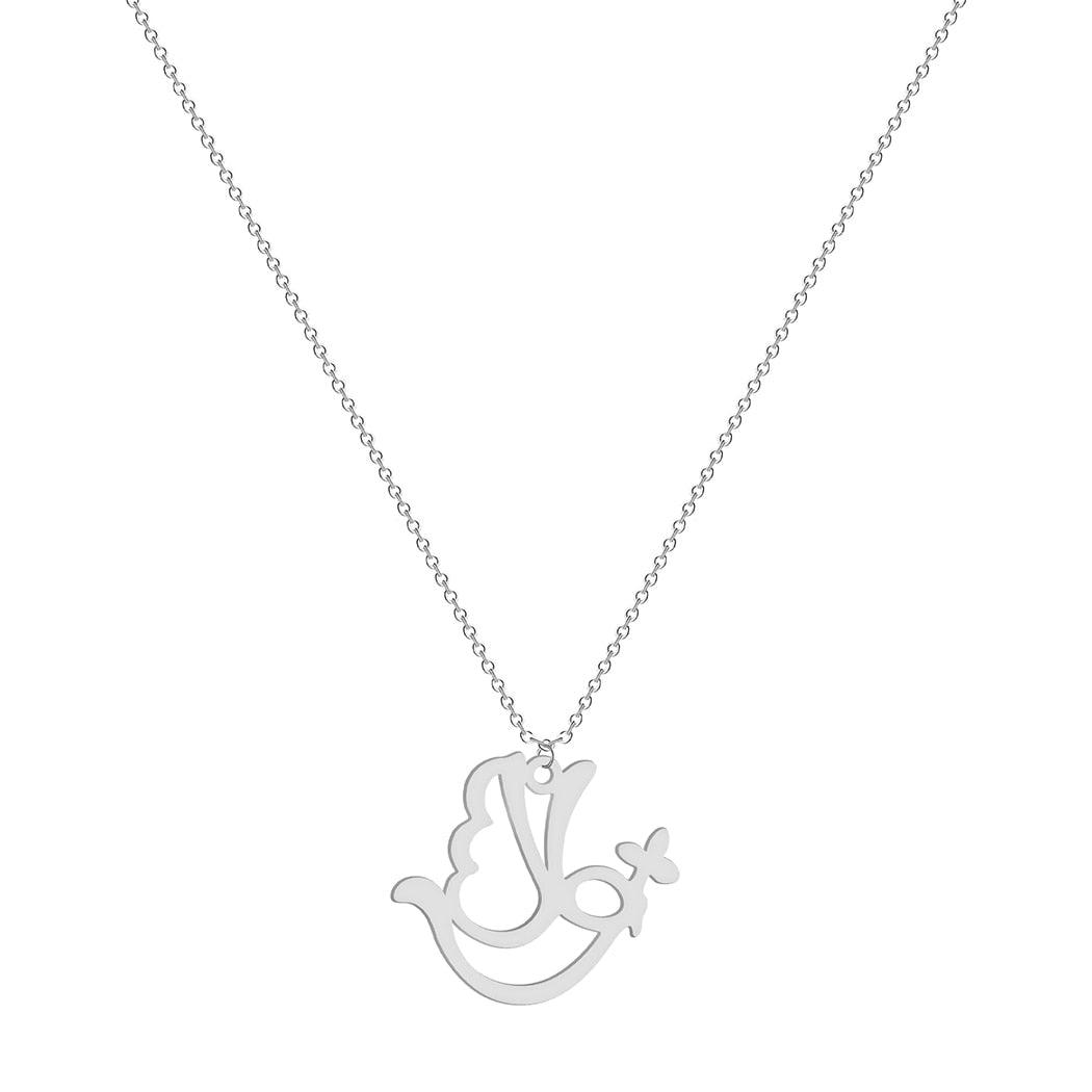 Collier pendentif colombe minimaliste plaqué or / or rose / argent