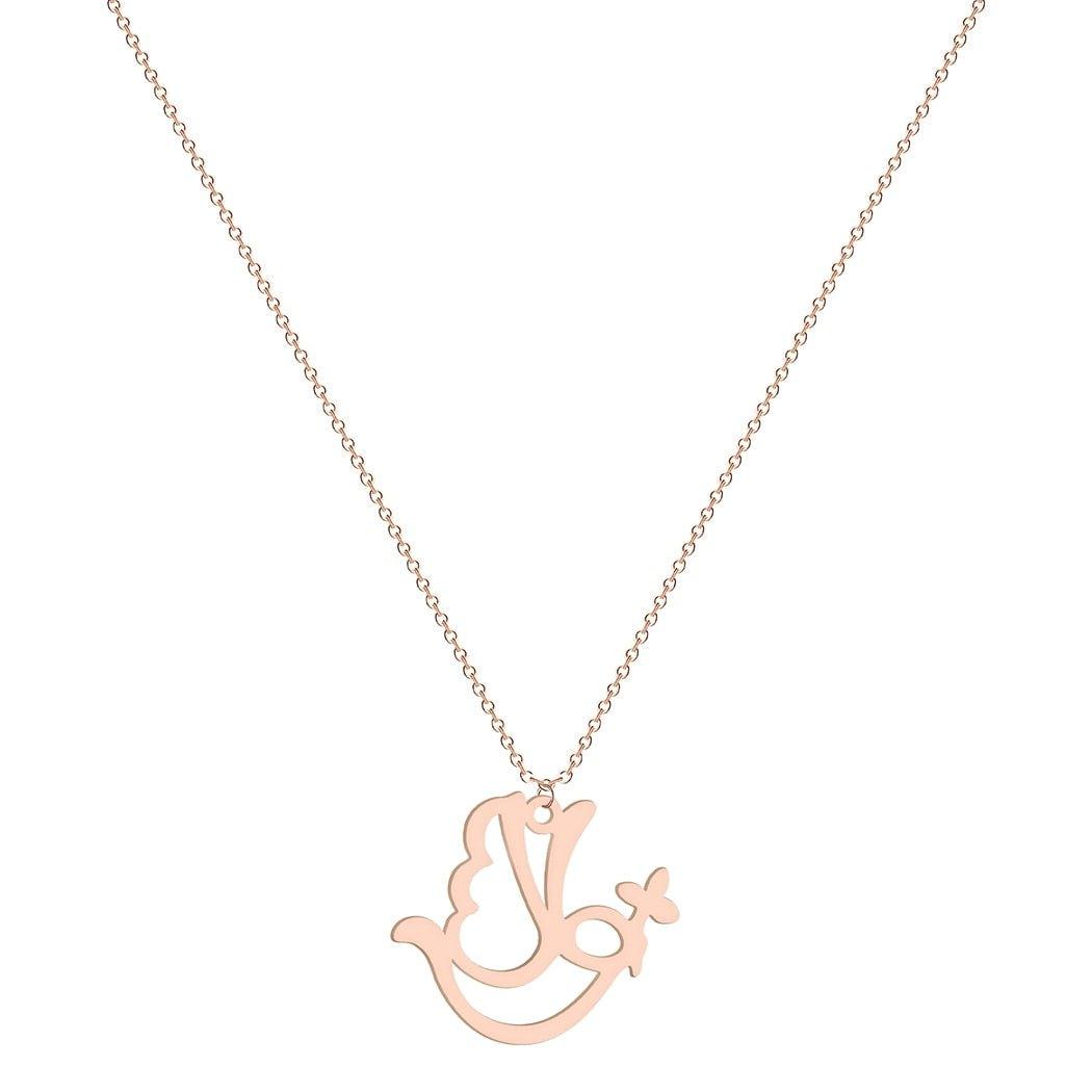 Collier pendentif colombe minimaliste plaqué or / or rose / argent