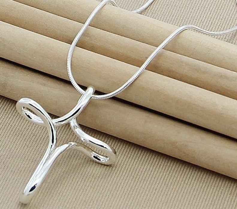 Collier pendentif croix infinité en argent sterling 925 - MonPendentif