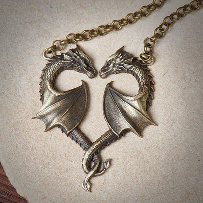 Collier pendentif Dragon deux dragons