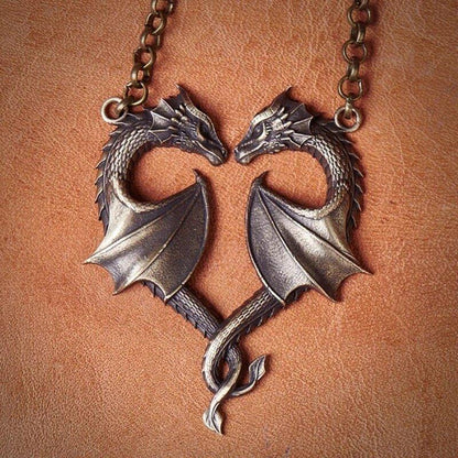 Collier pendentif Dragon deux dragons