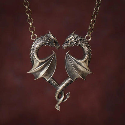 Collier pendentif Dragon deux dragons
