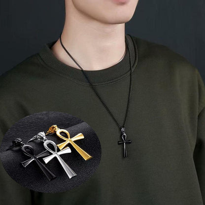 Collier pendentif égyptien croix amulette