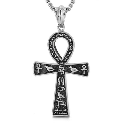 Collier pendentif égyptien croix amulette épaisse vintage - MonPendentif