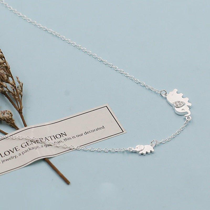 Collier pendentif éléphant plat argent 925