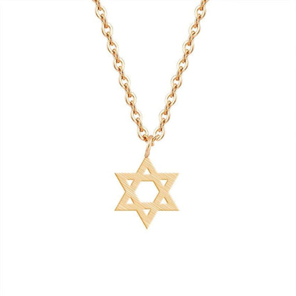 Collier pendentif étoile de David plat plaqué or / or rose / argent - MonPendentif