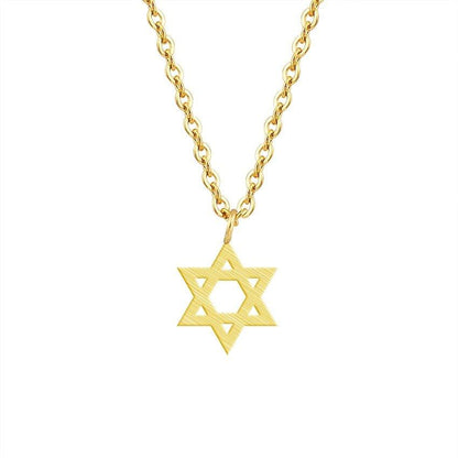 Collier pendentif étoile de David plat plaqué or / or rose / argent - MonPendentif