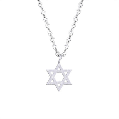 Collier pendentif étoile de David plat plaqué or / or rose / argent - MonPendentif
