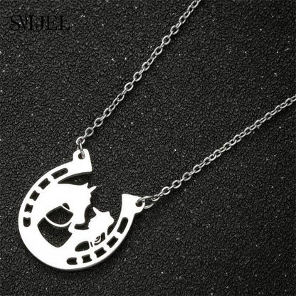 Collier pendentif fer à cheval plaqué argent - MonPendentif
