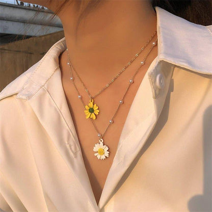 Collier pendentif fleur de lotus plat grand