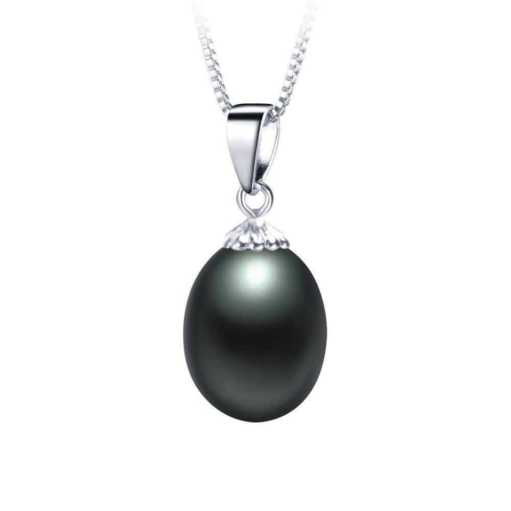 Collier pendentif grosse perle plaqué argent 925 - MonPendentif
