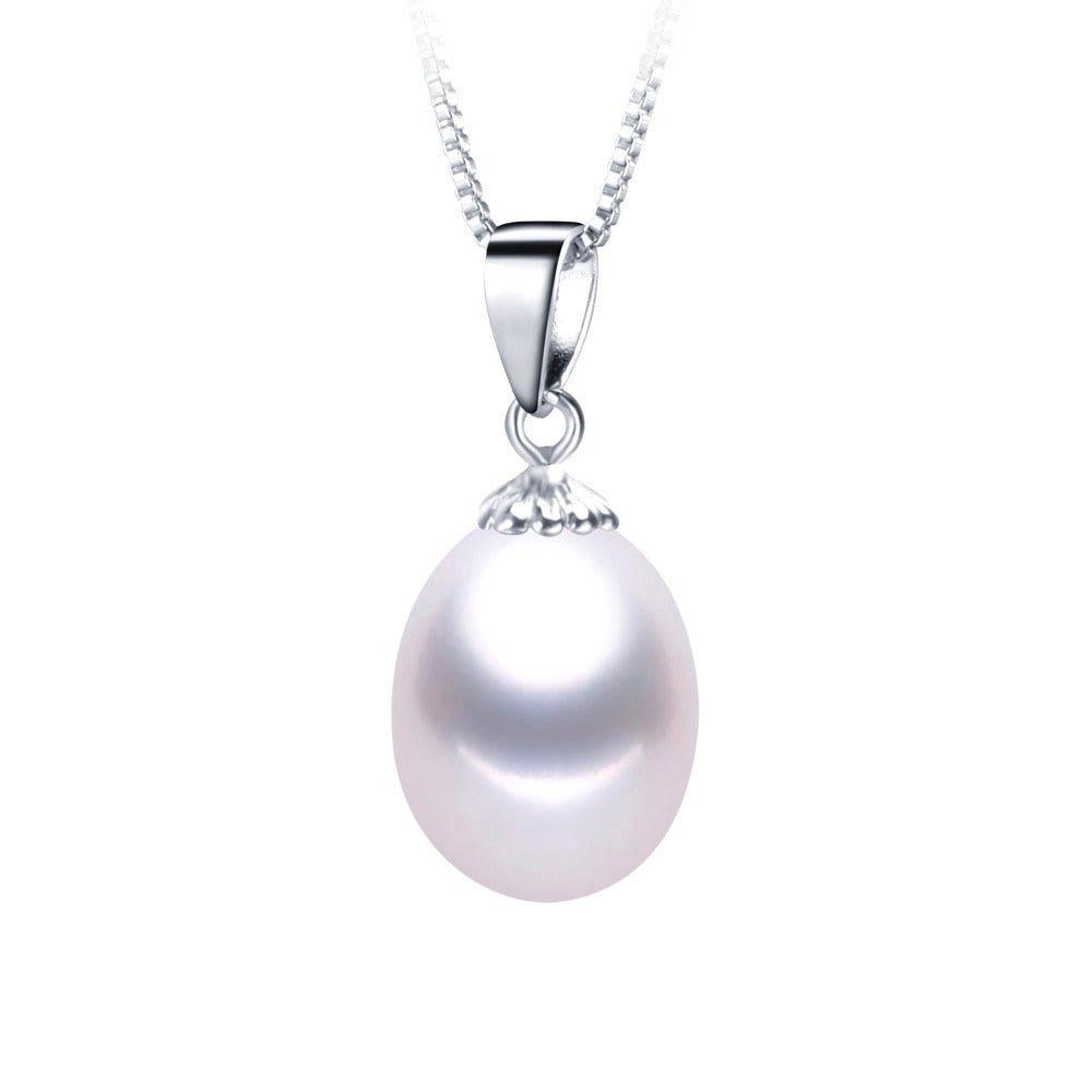 Collier pendentif grosse perle plaqué argent 925 - MonPendentif