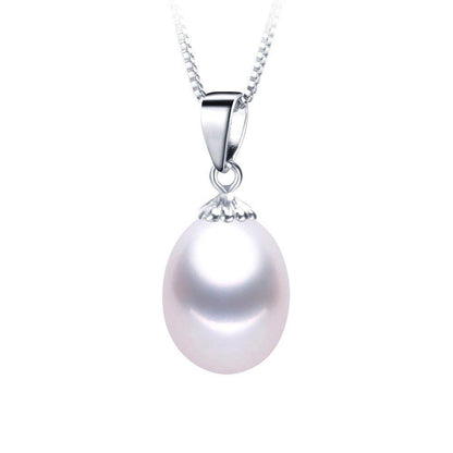Collier pendentif grosse perle plaqué argent 925 - MonPendentif