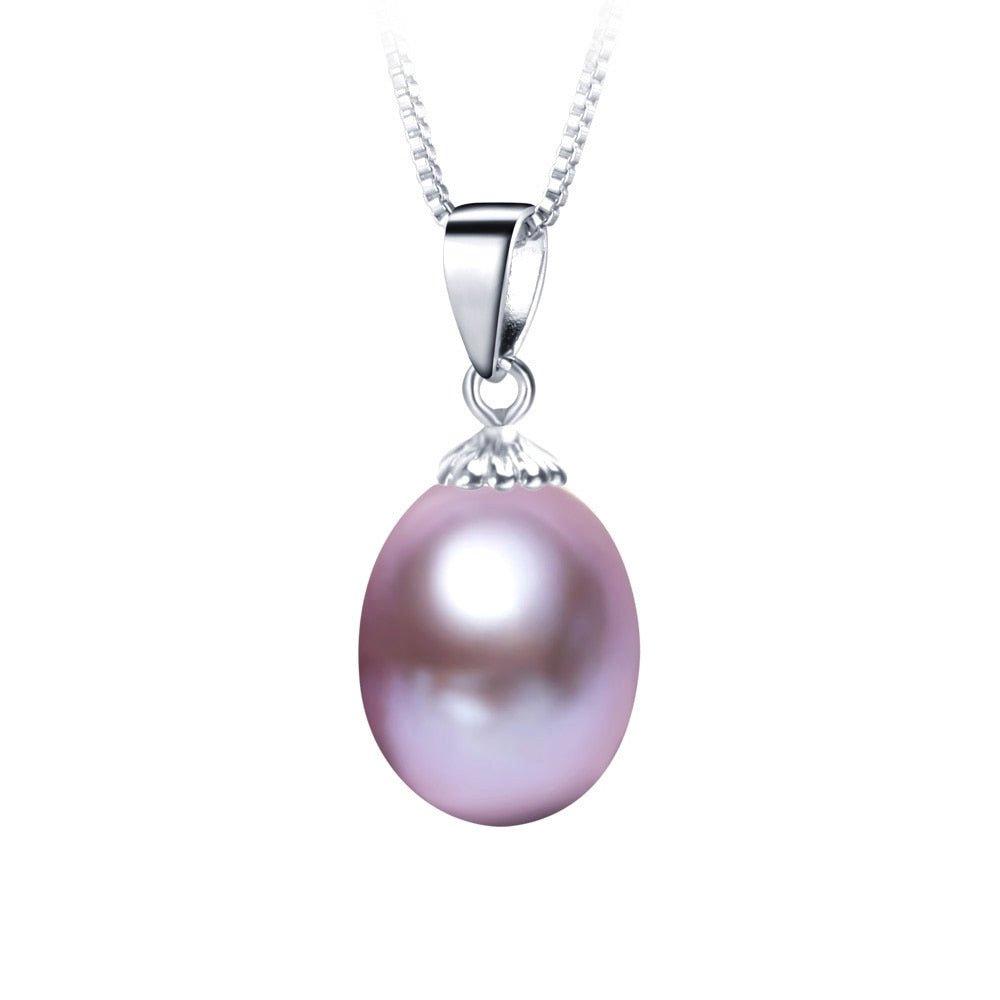 Collier pendentif grosse perle plaqué argent 925 - MonPendentif