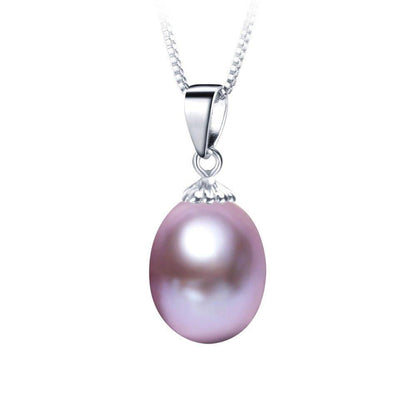 Collier pendentif grosse perle plaqué argent 925 - MonPendentif