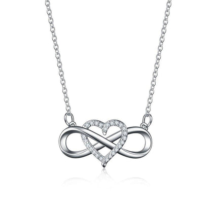 Collier pendentif infini avec coeur cristal plaqué or / or rose / argent - MonPendentif