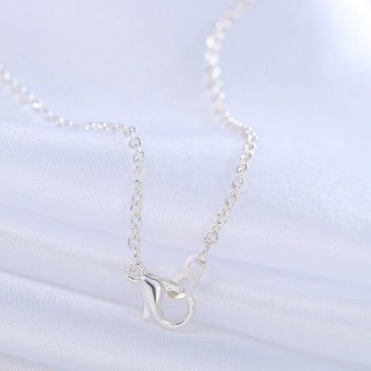 Collier pendentif infini avec cristal plaqué argent plaqué argent