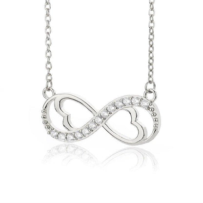 Collier pendentif infini coeur intérieur avec cristal plaqué or / or rose / argent - MonPendentif