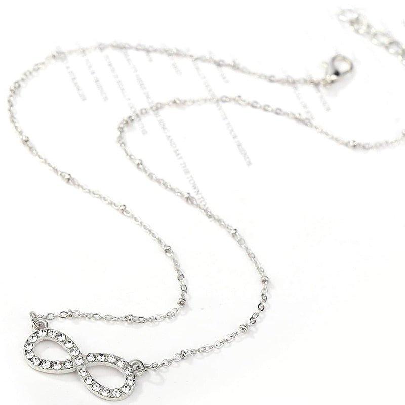 Collier pendentif infini cristal plaqué or / argent - MonPendentif