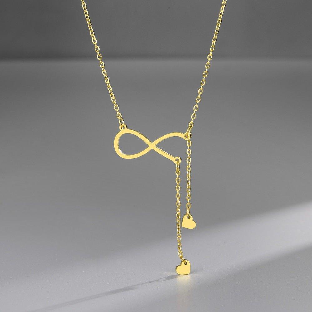 Collier pendentif infini ouvert plaqué or / or rose / argent - MonPendentif