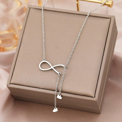 Collier pendentif infini ouvert plaqué or / or rose / argent