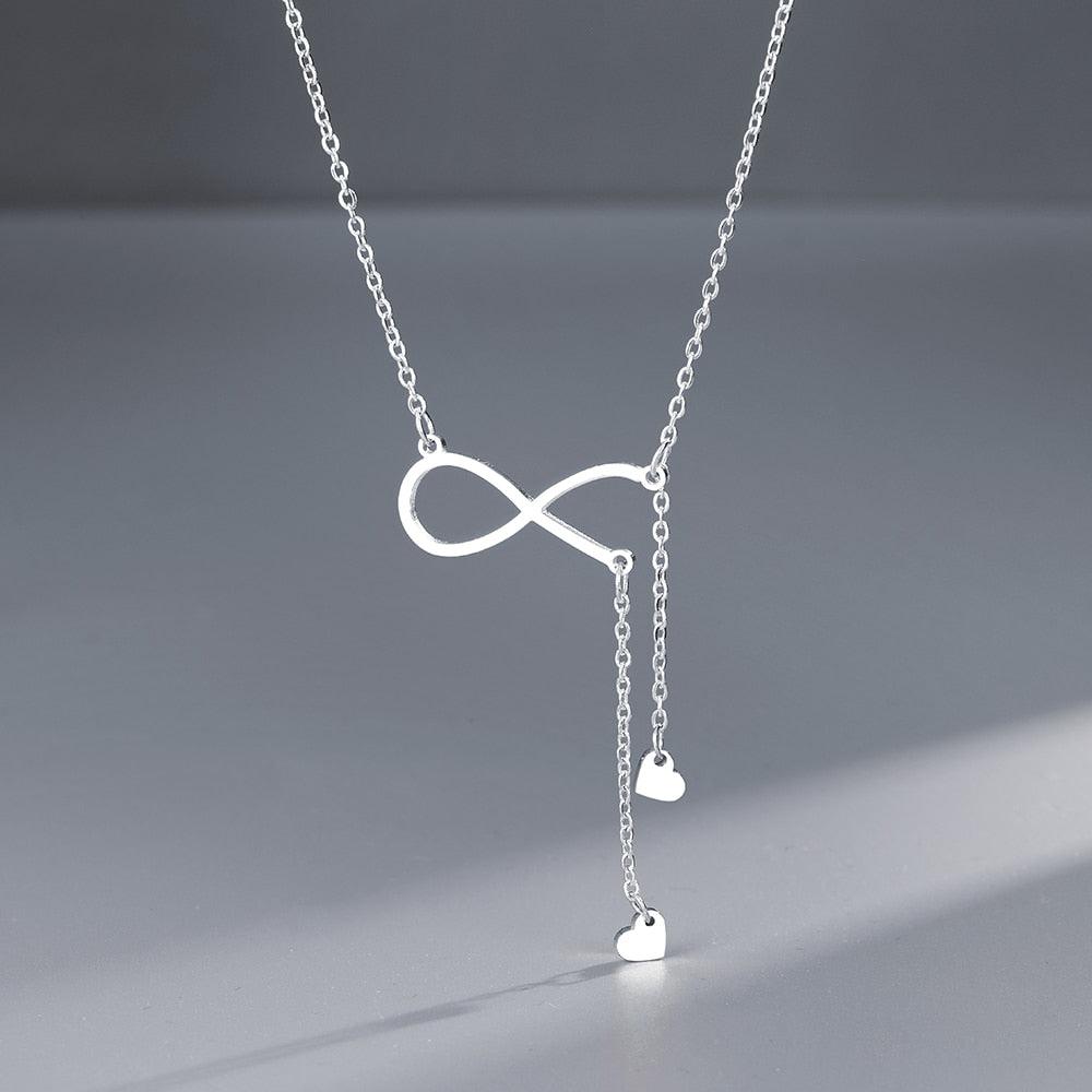 Collier pendentif infini ouvert plaqué or / or rose / argent - MonPendentif