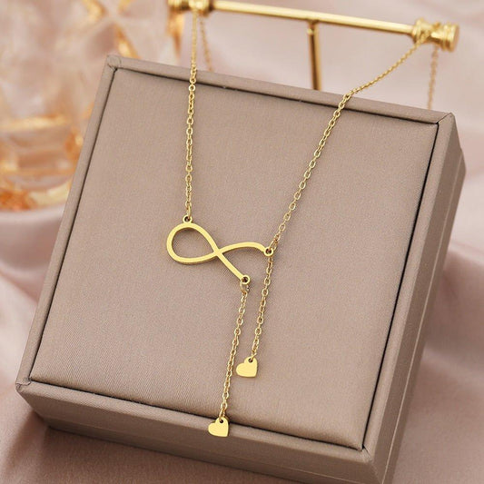 Collier pendentif infini ouvert plaqué or / or rose / argent