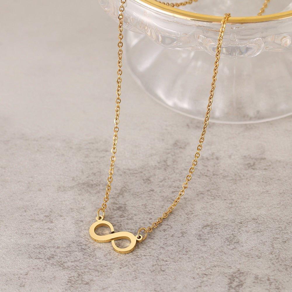 Collier pendentif infini plat asymétrique plaqué or / argent