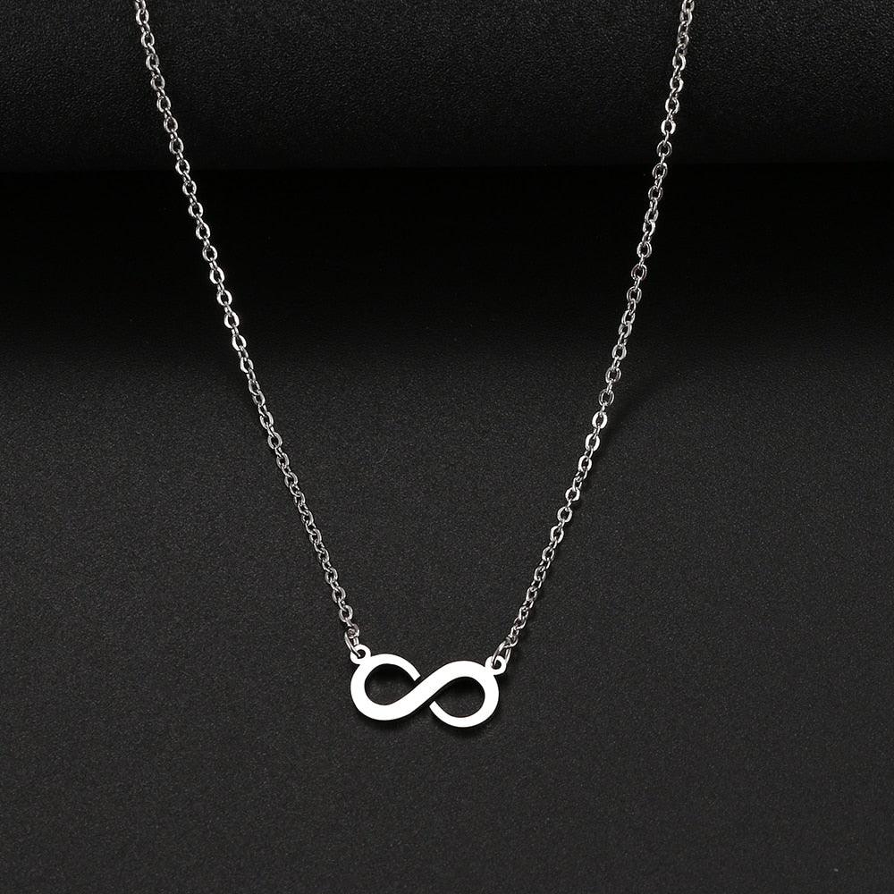 Collier pendentif infini plat asymétrique plaqué or / argent - MonPendentif