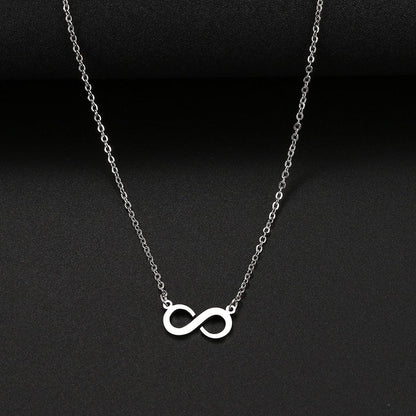 Collier pendentif infini plat asymétrique plaqué or / argent - MonPendentif