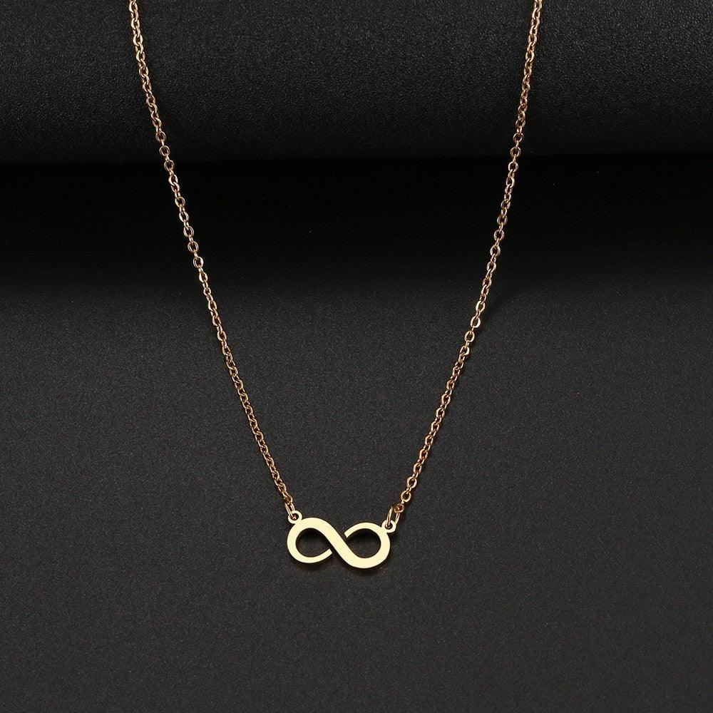 Collier pendentif infini plat asymétrique plaqué or / argent - MonPendentif