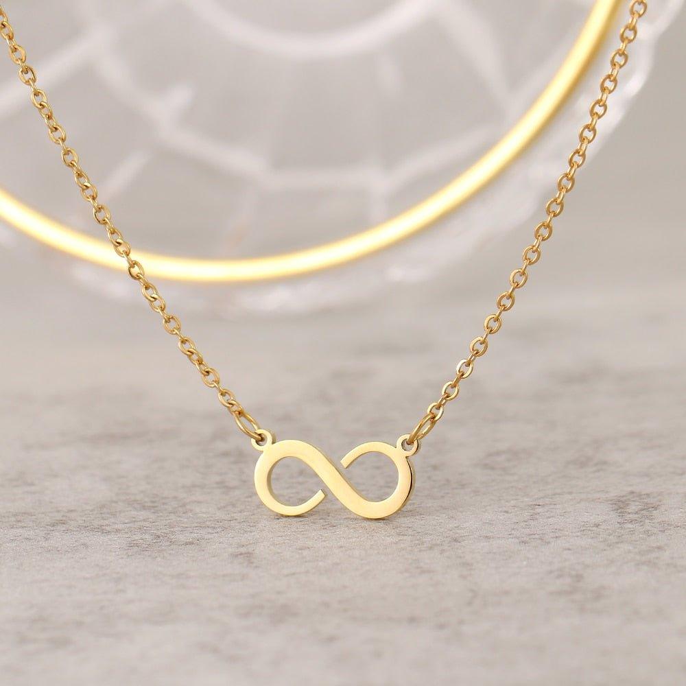 Collier pendentif infini plat asymétrique plaqué or / argent