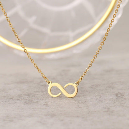 Collier pendentif infini plat asymétrique plaqué or / argent