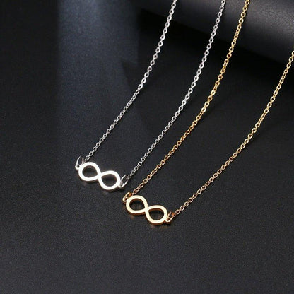Collier pendentif infini plat géométrique plaqué or / argent